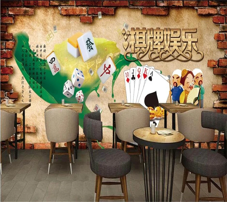 beibehang Custom wallpaper 3d photo mural chess and card room decoration painting background wall papers home decor 3d wallpaper