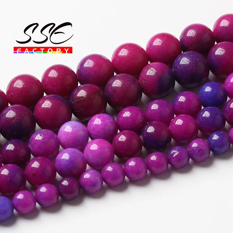 

Wholesale Purple Sugilite Jades Stone Round Beads For Jewelry Making Loose Spacer Beads DIY Bracelets Accessories 6 8 10mm 15"