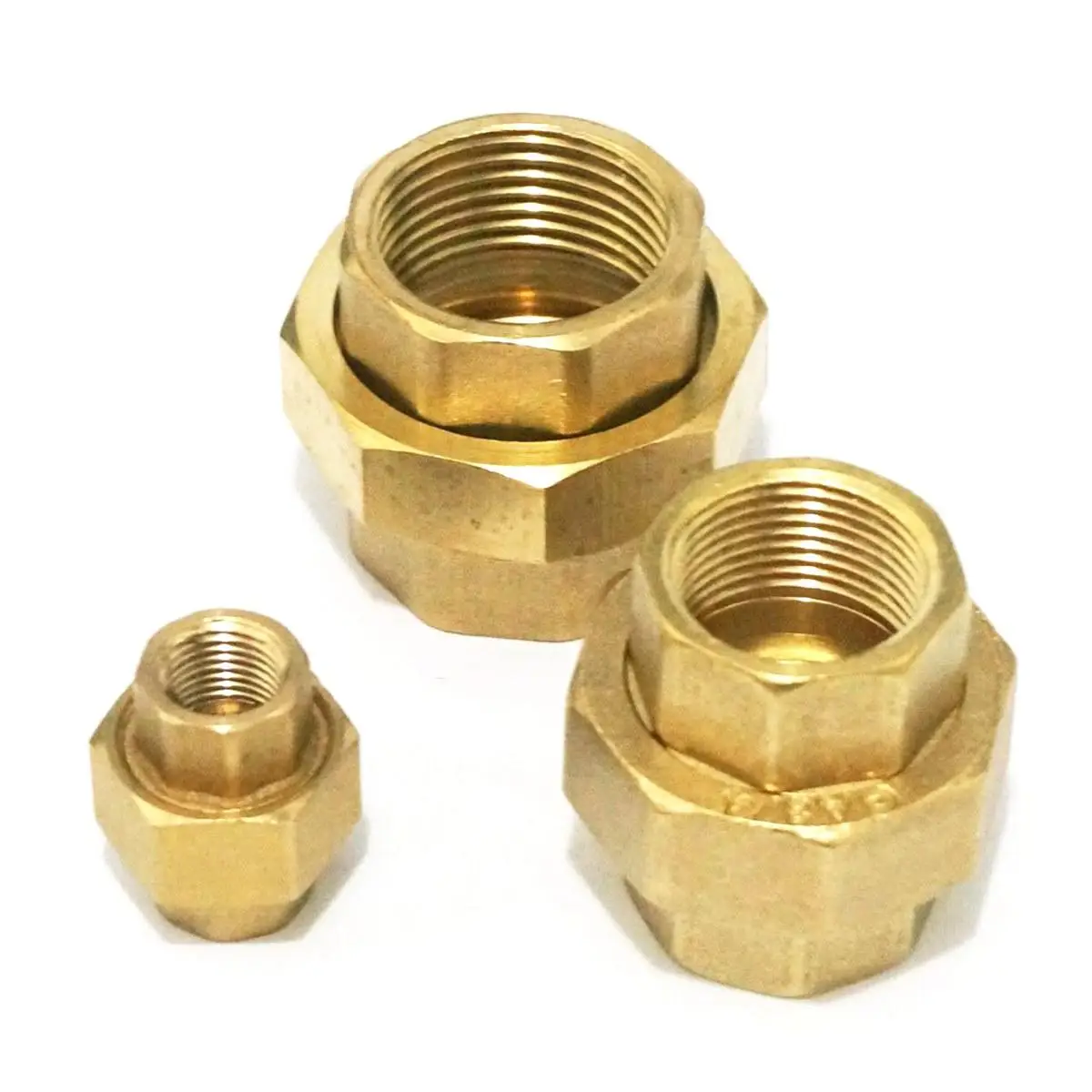 

1/8" 1/4" 3/8" 1/2" 3/4" 1" BSP Female Brass Pipe Union Fitting Connector Adapter