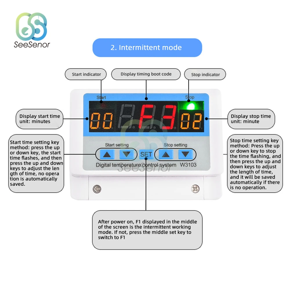 W3103 Digital Control Temperature Controller Thermostat Switch Thermometer New Thermoregulator 12V 24V 220V 30A