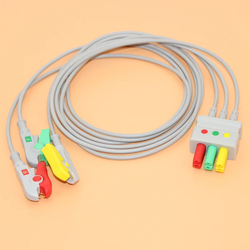 

Compatible with Mindray / Siemens 3-leads ECG cable , Leadwire have clip / snap and AHA or IEC type.