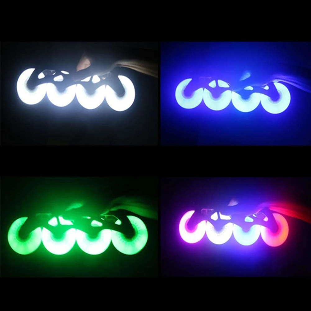 76mm blinkende Walze Inline Speed Skate Skating Schiebe LED Licht blinkende Riemens cheibe Rollen Räder Schiebe Rollschuh