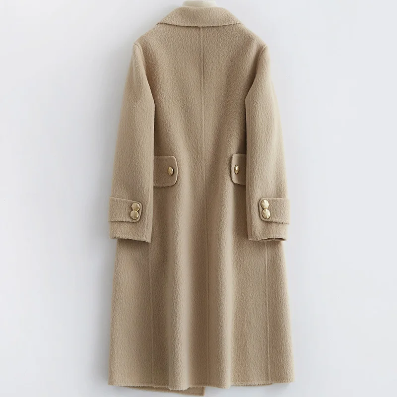 

Real Wool Coat Female Alpaca Jacket Autumn Jacket Women Double Side Coats and Jackets Women Long Jacket MY4094