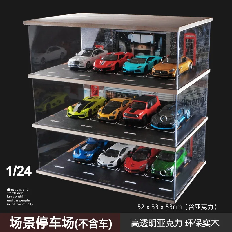 1/24 Car Model Storage Simulation Parking Lot Scene Model Photography Background Garage Parking Space Display Stand