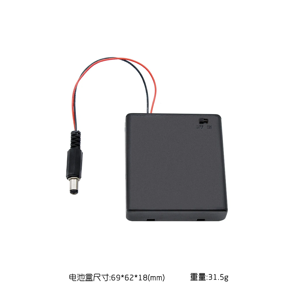 6V AA Good Battery Holder 4 AA Switch And Cover Power Supply Box