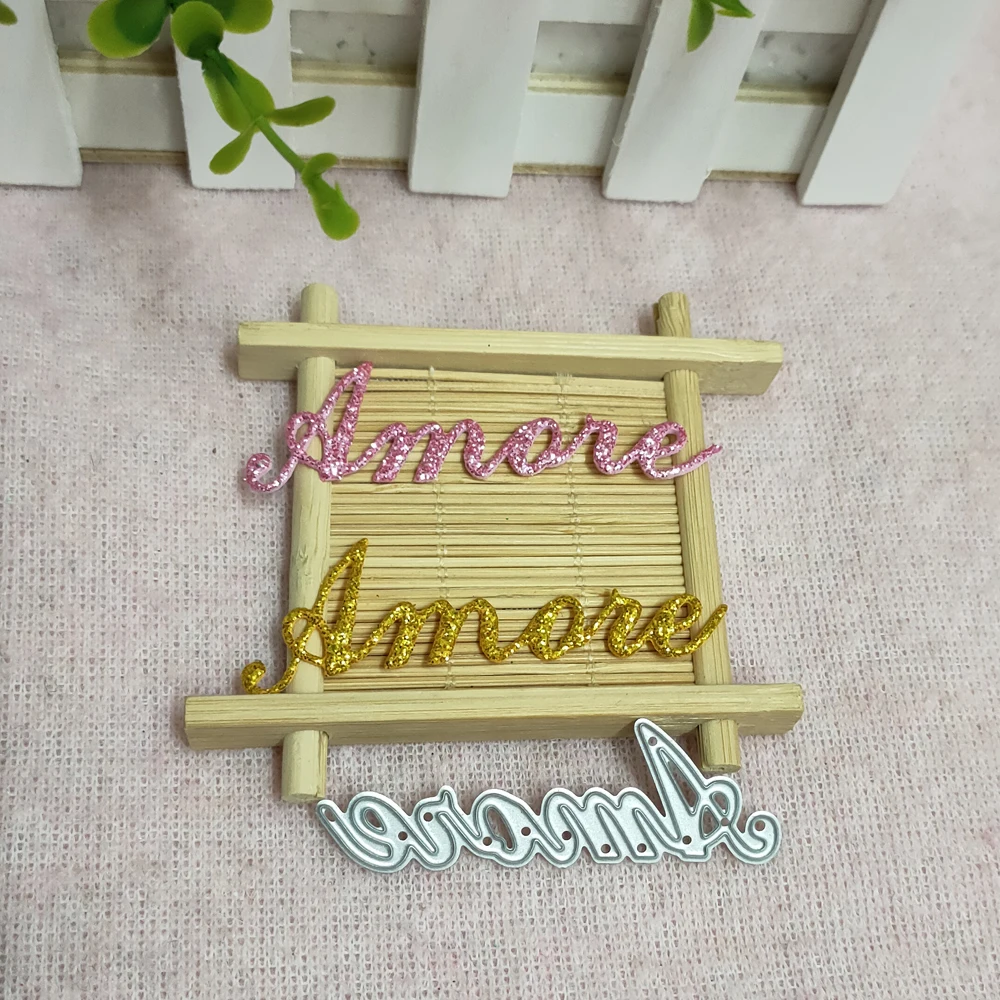 Italy Words of love Amore Die Cut Letter Metal Cutting Dies Stencil Scrapbooking Embossing New Christmas Craft Stamps And Dies