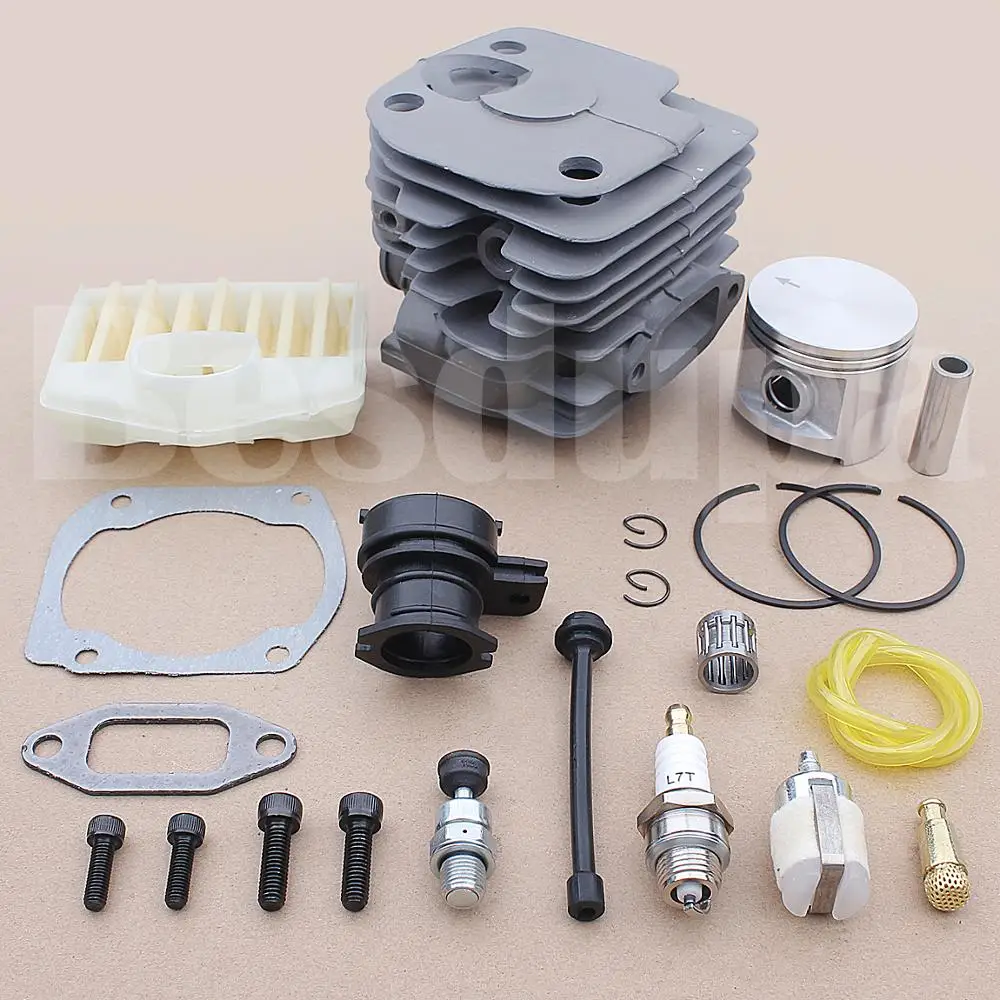 50 مللي متر اسطوانة مجموعة كبّاس ل Husqvarna 372 371 365 362 قطع غيار المنشار 503939372 503814502    مشعب سحب فلتر الوقود الهوائي