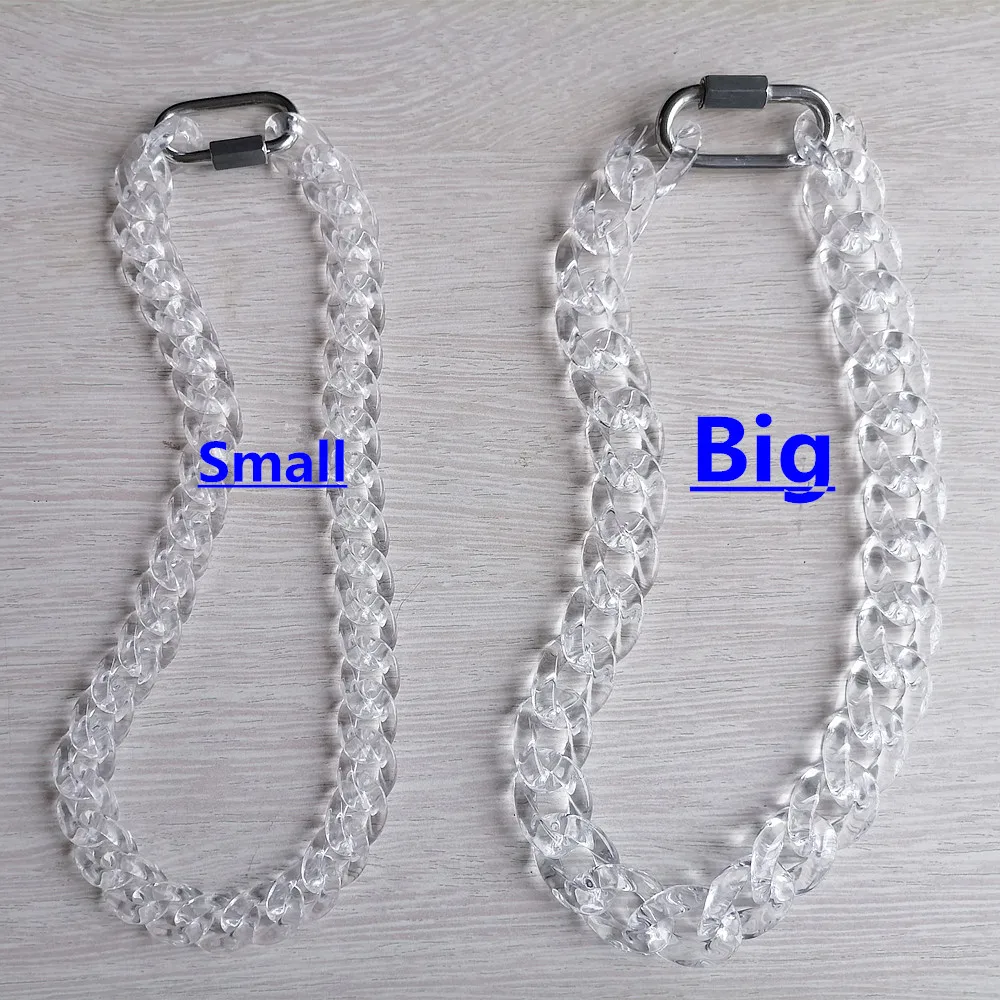 FishSheep Clear Acrylic Chain Necklace for Men Women Rock Punk Resin Transparent Cuban Choker Padlock Necklace 2025 y2k Jewelry
