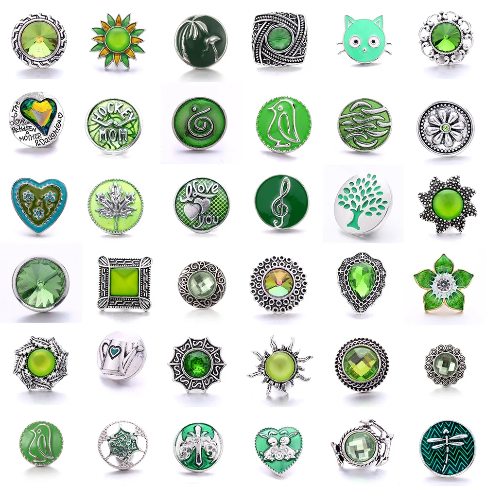 5pcs/lot New White Snap Jewelry 18mm Snap Buttons Animal Owl Butterfly Elephant Ginger Button Charm Women Fit Snap Bracelet