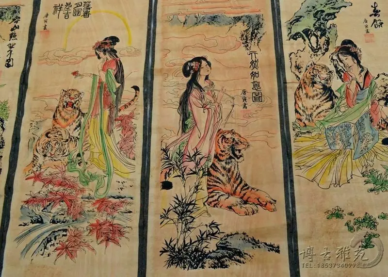 China calligraphy Paintings Scrolls Chinese Painting SCROLL FOUR SCREEN