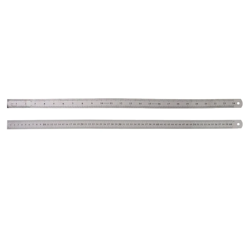 Practical 24 Inch/60CM Metal Ruler with Inch and for Cm Graduations Durable Stainless Steel for Engineers Drafters Desig