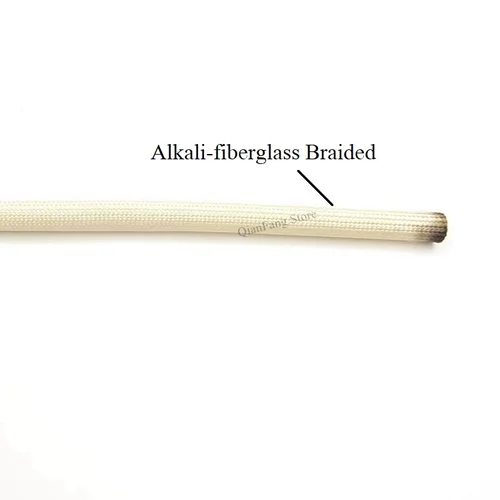 Imagen 2 del producto Funda de fibra de vidrio trenzada, tubo de fibra de vidrio químico de alta temperatura, color blanco y negro, 1mm ~ 25mm, HTG 600 Deg.C