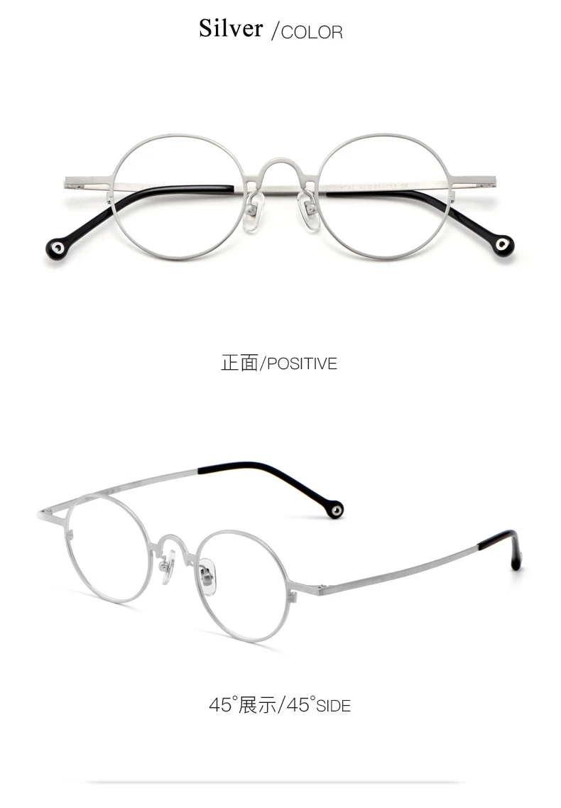 BCLEAR 2021 Neu eingetroffen: Retro-Brille mit kleinem, rundem Rahmen aus reinem Titan für Kurzsichtigkeit, Herrenmode, ultraleichte Herrenbrille – Detail 10