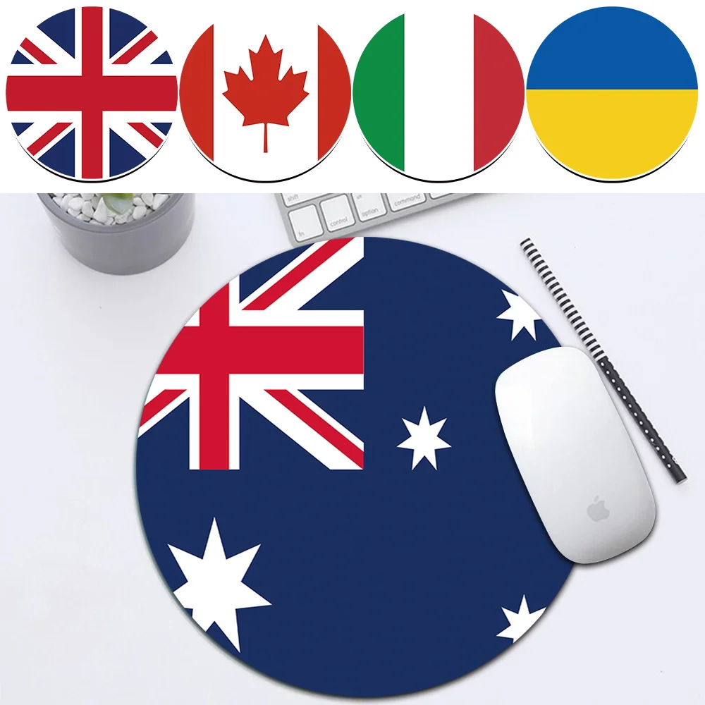 

Gaming Mouse Pad Computer Mouse Mats High-quality Non-Slip Round Mousepad National Flag Series Desk Mat Office Accessories