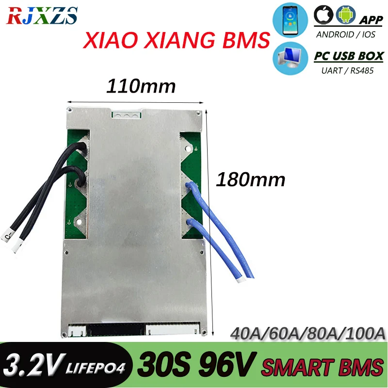 30S 40A/60A/80A/100A BMS Lifepo4  Smart BMS With Android bluetooth-compatible APP UART Software (PC) Monitor