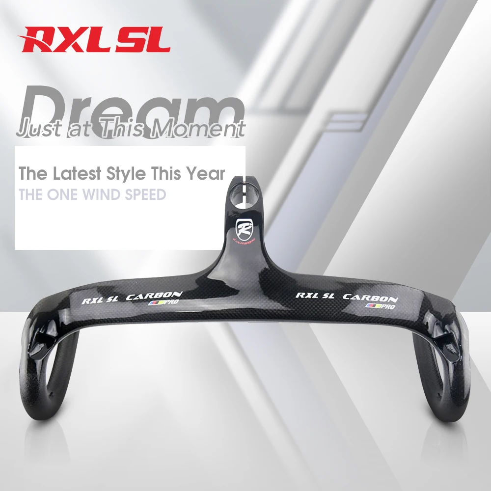 RXL SL Carbon Road Handlebar Integrated With Stem Racing Bike Speed 1-1/8\