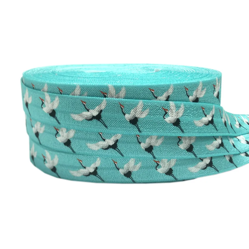 16mm Sea Lion Butterfly Print Animal Fold over Elastic Band Sewing Tape Handmade Crafts Accessories DIY Baby Headband Hair Ties