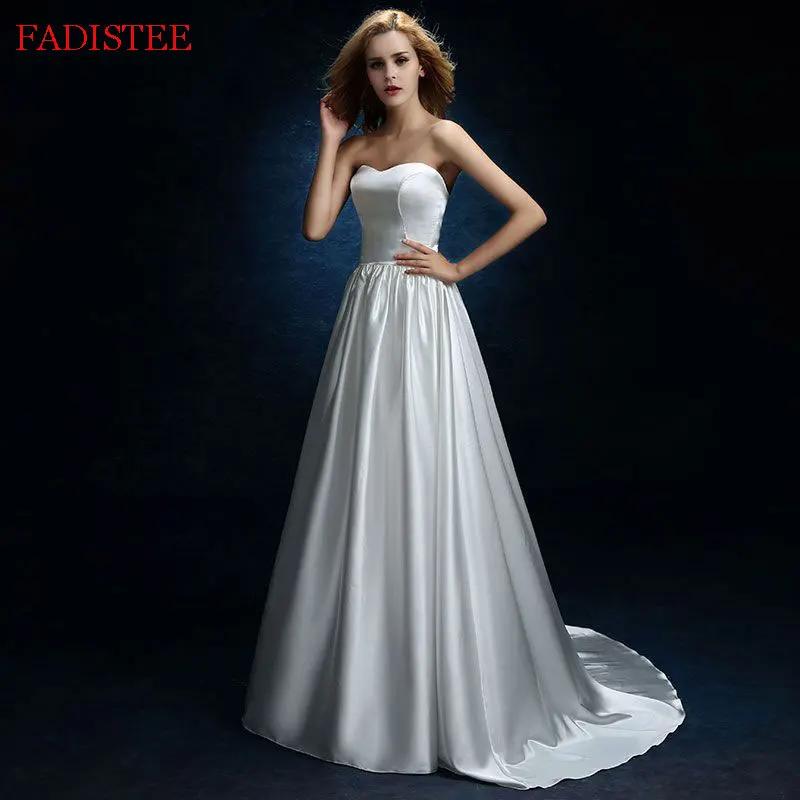 

Strapless Sexy Soft Satin Simple A Line Wedding Dresses Ivory Wedding Bridal Gowns Vestido De Noiva Sheer Beach Wedding Guest