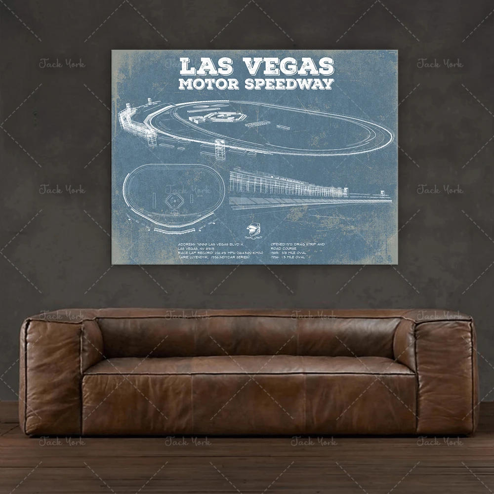 Las Vegas Motor Speedway Blueprint  Race Track Print