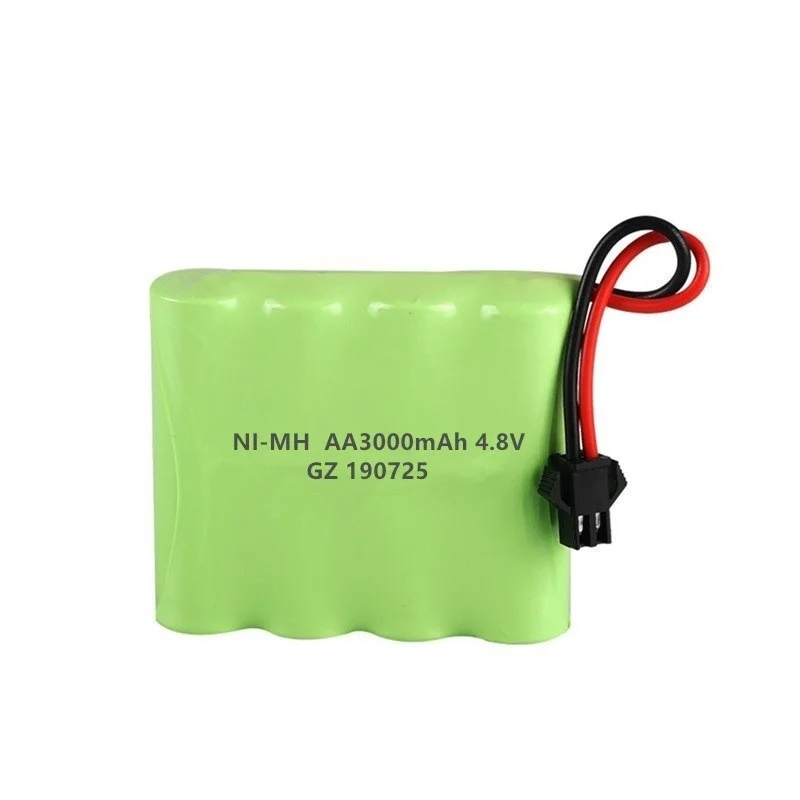 High Capacity 4.8v 3000mah NiMH Battery with Charger cable For Rc toys Cars Tanks Robots Boats Guns Ni-MH AA 4.8 V Battery Pack