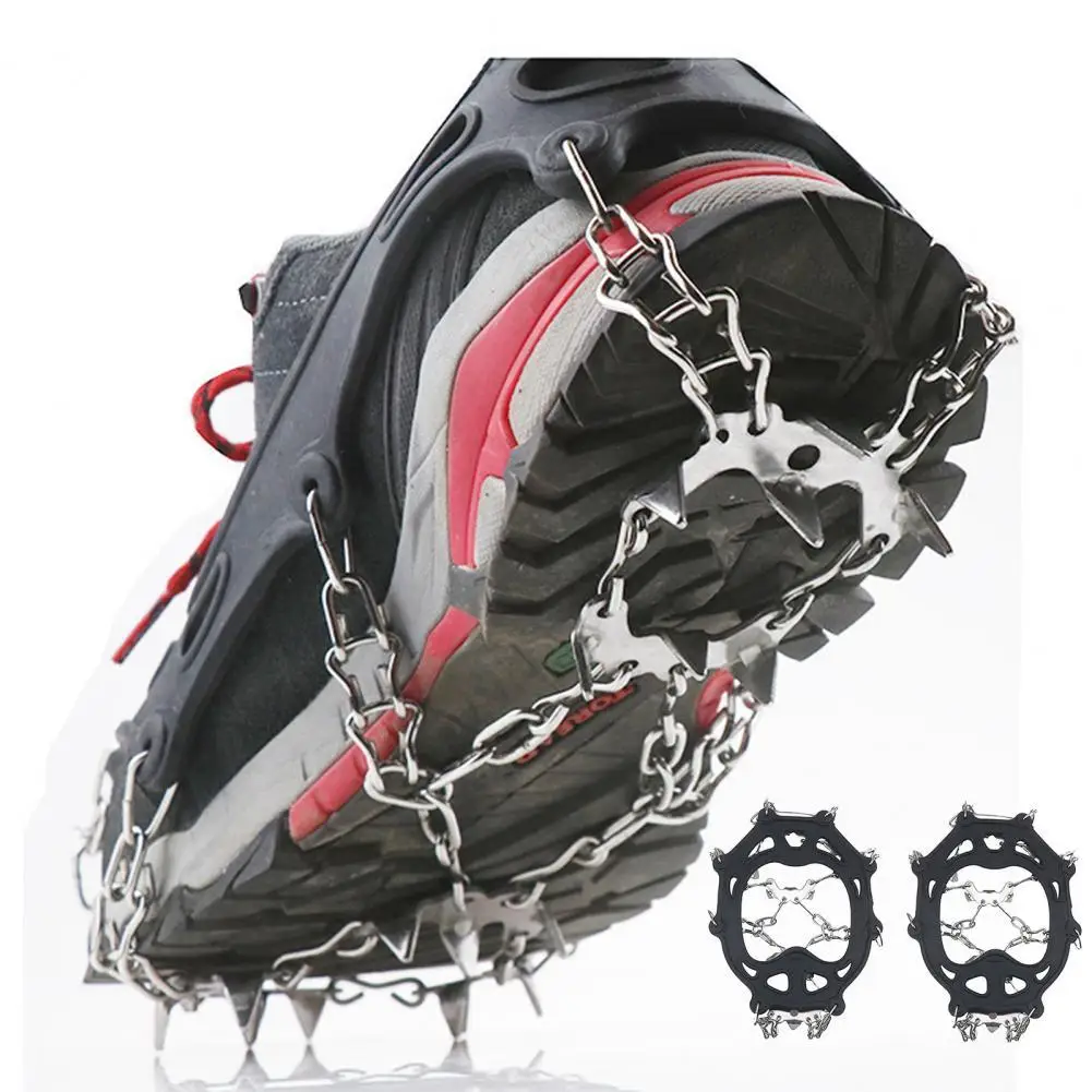 

1 Pair Anti Slip 19 Spike Hiking Teeth Crampons Shoe Cover Outdoor Ice Snow Shoe Spiked Grip Cleat Crampons Anti Slip Shoe Cover