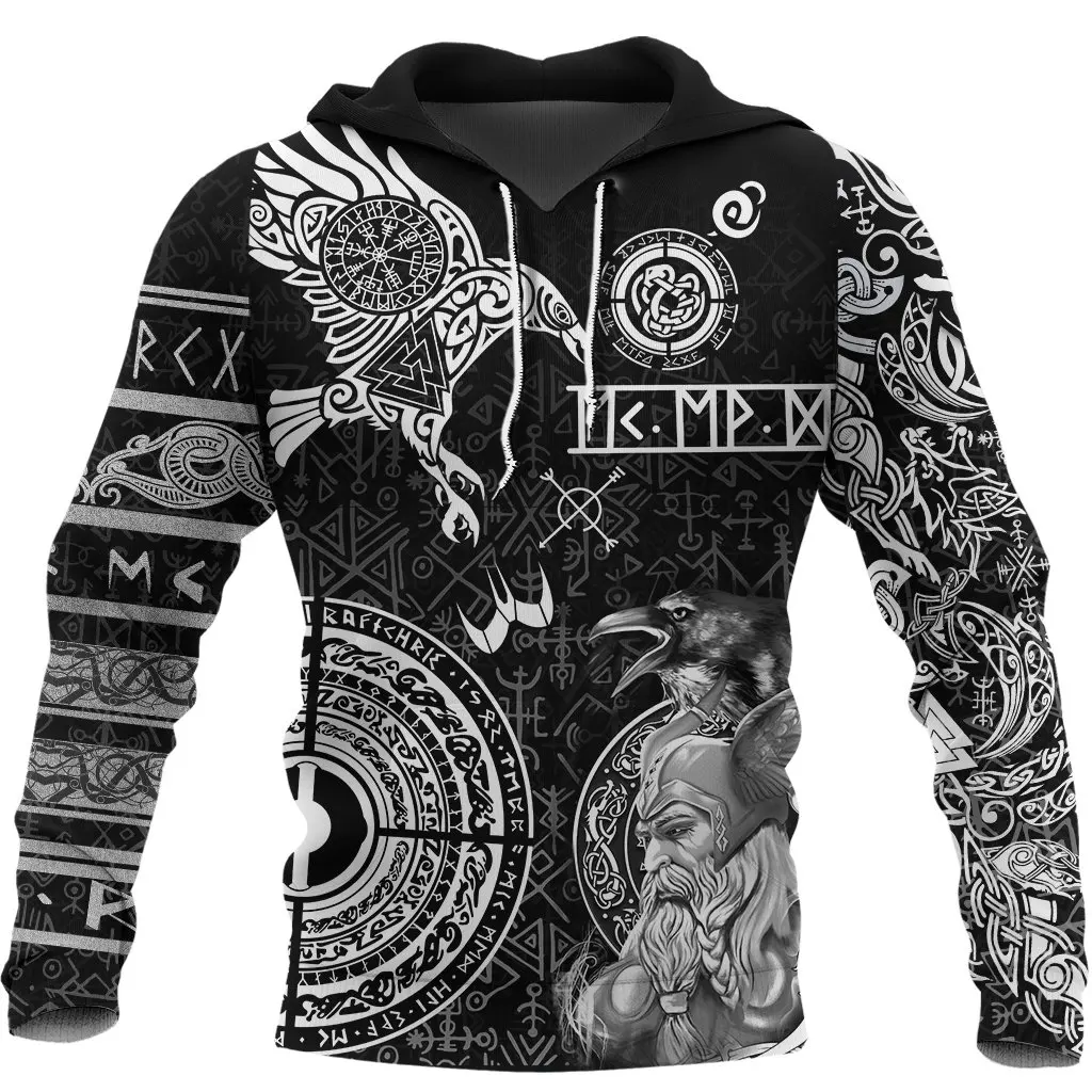 

Viking Style Mens Hoodie Raven of Odin Totem 3D Printed Zipper Hoodie Unisex Fashion Casual Sweatshirt DYI276