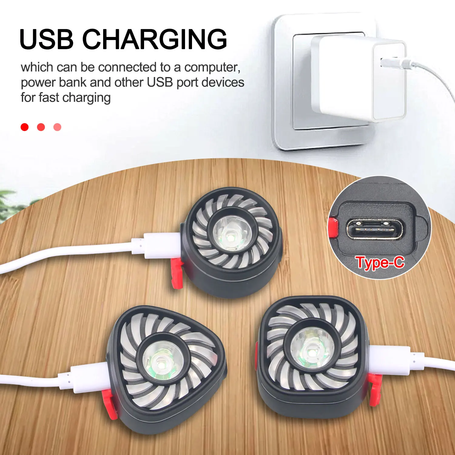 Multifunction 7 Mode Headlamp Flashlight Bicycle Front Tail Light USB Charging Waterproof LED Camping Light Work Light