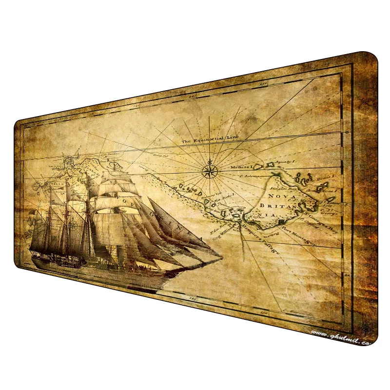 XGZ Old Sailing Boat Pattern Mouse Pad Big Seam Mouse Pad Big Table Mat Game 80x30cm Rubber Csgo Mouse Office Work Non-slip Mat