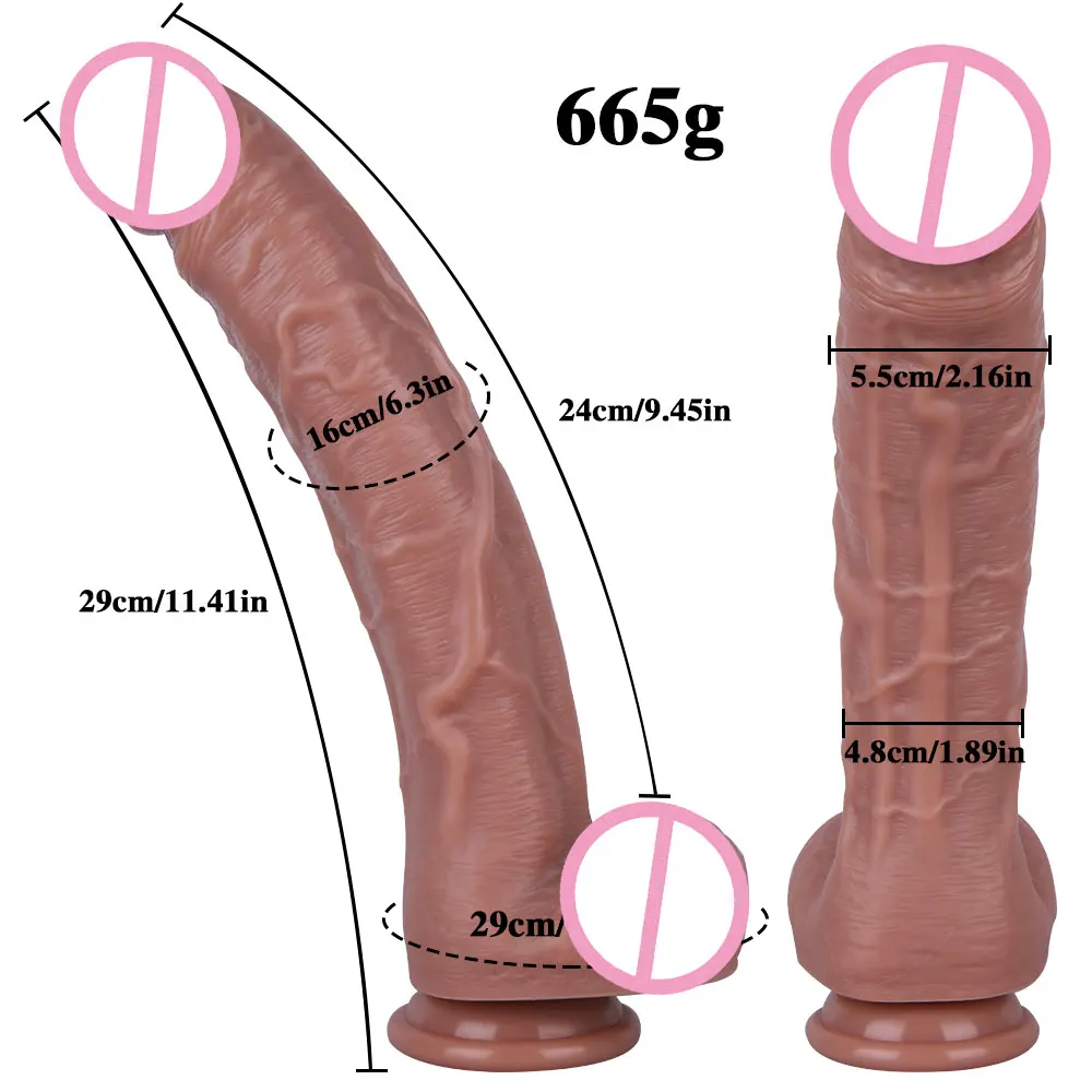 11.41 inch Long Realistic Huge Silicone Strapon Dildos Adult Female Masturbator Sex Toys Dildo Sucker Large Penis Anal Sex Women