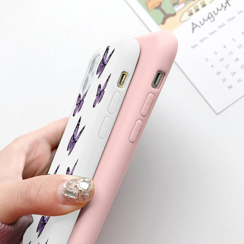 Case for iPhone 11 12 13 Pro Max Mini SE 2020 XR XS Max X 10 6 6S 8 7 Plus Funny Dinosaur Butterfly Flower Frog Rainbow Cover