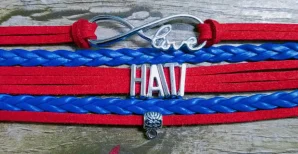 Love Haiti Bracelets Fashion Haiti Leather Bracelets For Women And Men Gift