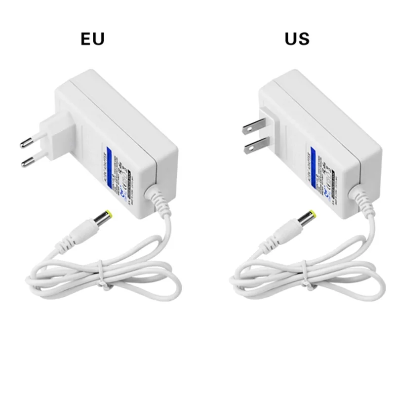 Universal Power Adapter Charger, AC 110V, 220V to DC12V, 2A, 3A, Power Supply, EU, US Plug, 12 Volt, 5.5x2.1mm, White Shell