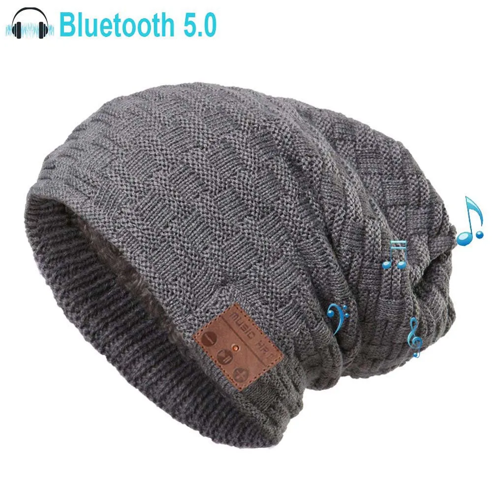 Unisex Bluetooth -compatible Beanie 5.0 Smart Hat with Wireless Sport Headphones Knit Speaker Cap As Unique Gifts, Built-in Mic