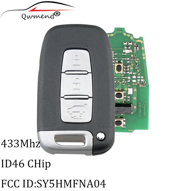 For Hyundai Key SY5HMFNA04 Remote Car Key for Hyundai I30 I45 Ix35 Genesis Veloster Tucson Sonata Elantra ID46 Chip 433Mhz 3BUT