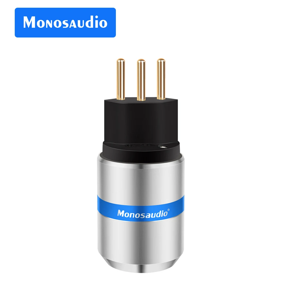 Monosaudio MS150G 24k Gold Plated Swiss Switzerland 3 Pin Plug HIFI Power Plug Switzerland Swiss CH Power Plug For Audio Power