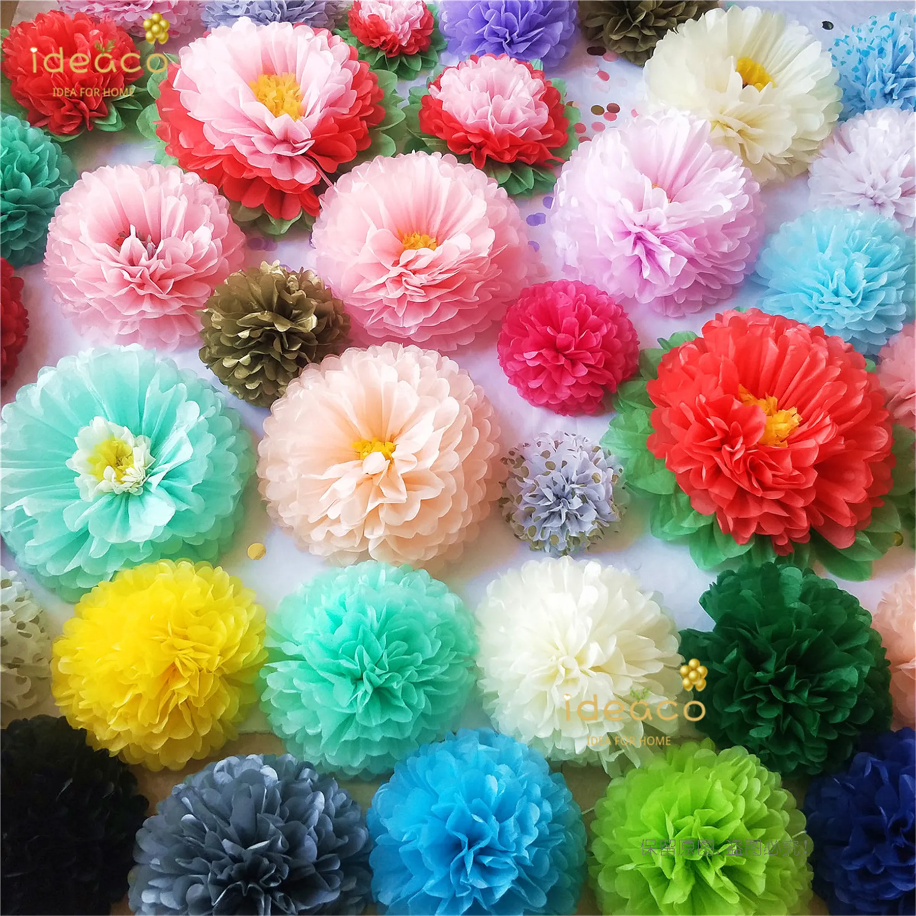 10cm 20cm 25cm 30cm 35cm 38cm 50cm Wedding Decorative Paper Pompoms 4 8 10 12 14 15 20 inch Poms Balls Birthday Party Decoration