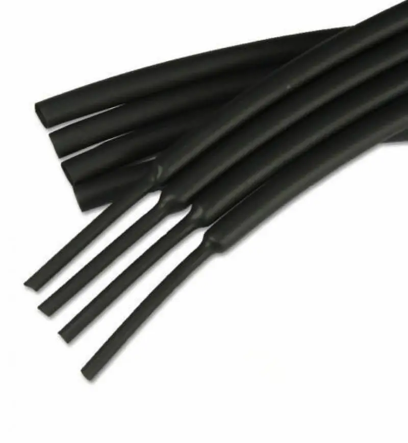 Dia 1Mm 1.5Mm 2Mm 3Mm 4Mm 5Mm 8Mm 10Mm 2 Kali Tabung Panas Menyusut Pipa Dinding Hitam Tebal Tahan Air Segel 1 Meter