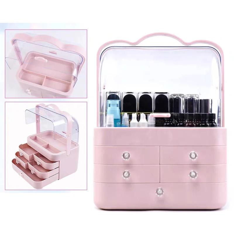 Women easy to carry Cosmetic case,Nails Makeup Toolbox,Multiple drawers Beauty Box Luggage Suitcase Girl Tattoo nail kit handbag