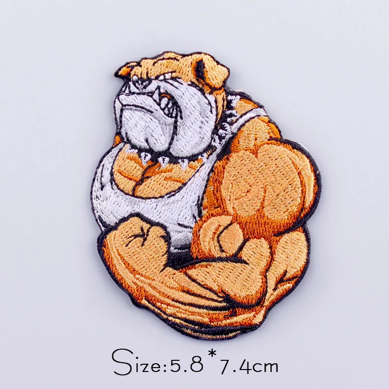 Bear/Shark Patch Skull Punk Embroidery Patch Embroidered/Clothing Patches Iron On Patches On Clothes Stripes Sew Applique Badge