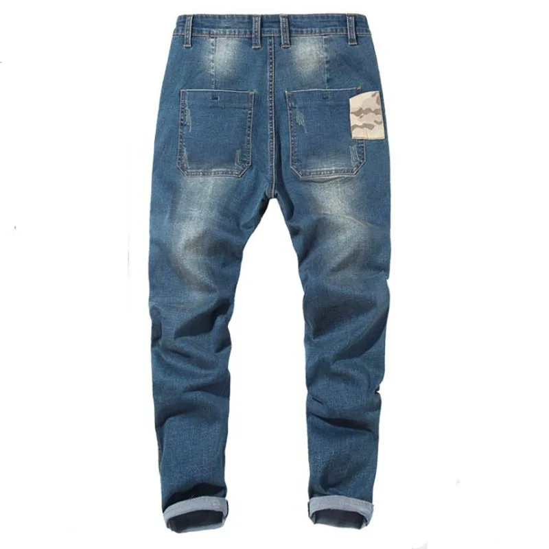 2021 Plus Size Mens Hip Hop Harem Jeans Fashions Blue Black Men Streetwear Denim Pants Korean Style Loose Casual Trousers