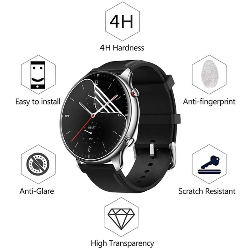 3Pcs TPU Soft Hydrogel Films For Huami AMAZFIT GTR 2 GTR2 Smart Watch Full Screen Protector HD Clear Anti-Scratch Protector Film