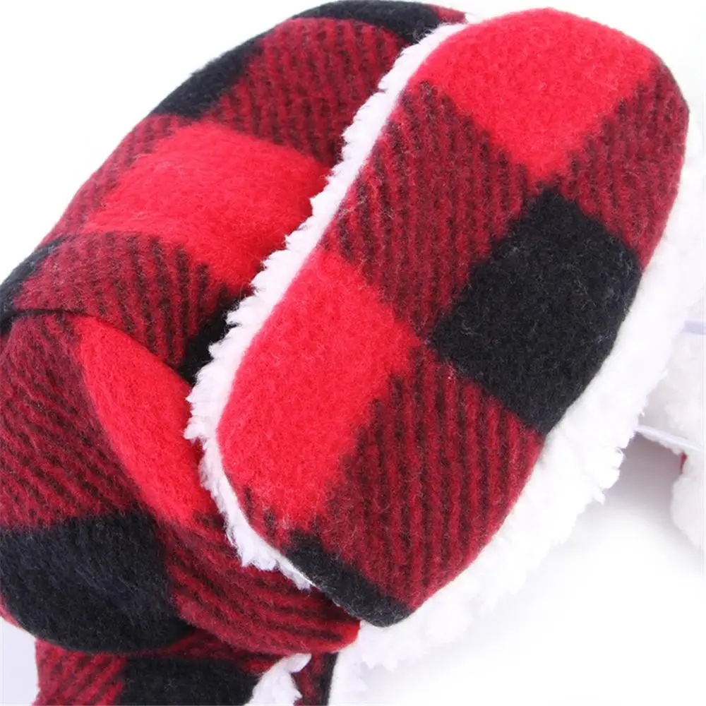 Small Dogs Headband Decorative Accessories Winter Plush Cat Plaid Hat Warm French Dog Walking Woolen Outdoor Windproof Headwear