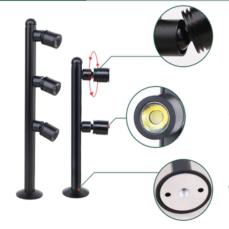 LED Under Cabinet Light Showcase Small Mini Spotlight Universal Adjustment For exhibit Collection Jewelry Watch Shop Show window