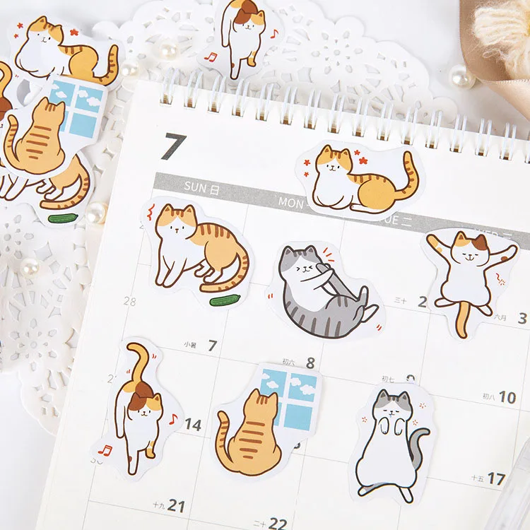 Mohamm adesivo personalizado para scrapbook, adesivos bonitos para gatos e cachorros da série kawaii, diário de papelaria, flocos de recortes, faça você mesmo, adesivos decorativos