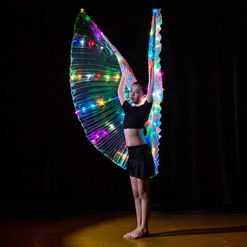 New Children Multiple Color Flashing Costume Halloween Dancers Performance Butterfly LED Wings Belly Dance