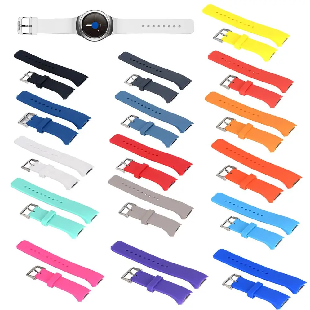 Bracelet de montre en Silicone, pour Samsung Galaxy Gear S2 R720 R730, Bracelet de rechange, 14 couleurs au choix