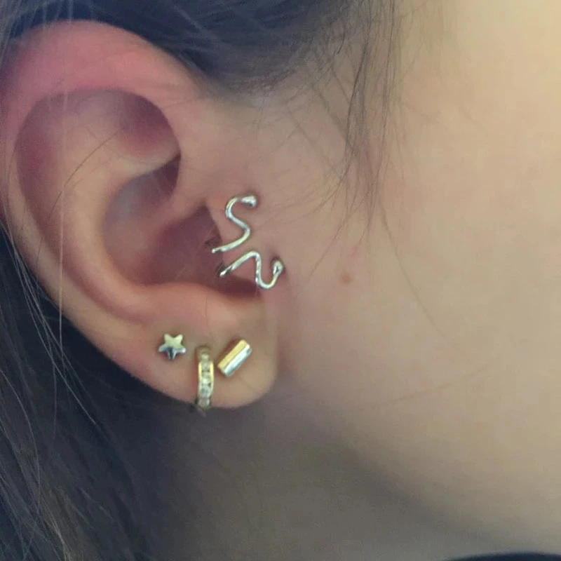 Pendientes de Piercing de Tragus único para mujer, Clip de oreja falso único, pendiente de Clip sin perforación, joyería para mujer