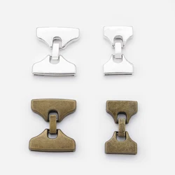 3 Sets Antique Bronze /Silver Color Flat Snap Clasp 20x2mm 29x2mm For Multi-strand Flat Leather Cords Bracelet Making Findings