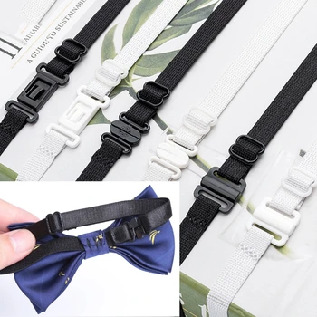 ขายส่ง 100PCS DIY Bow Tie อุปกรณ์เสริมสําหรับผู้ใหญ่เด็กผู้ชายผู้หญิงงานแต่งงานปรับ Bowtie แถบยืดหยุ่นเชือกสายคล้องสูงสุด 50 ซม.