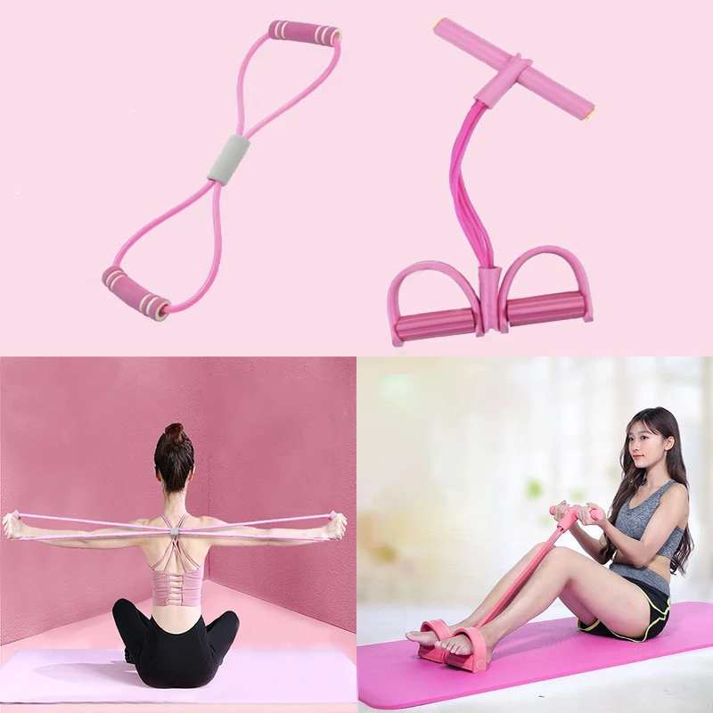 Portable 8-in-1 Fitness Kit: Chest & Belly Trainer, Shoulder Opener, Elastic Resistance Band for Yoga/Pilates/Home Gym